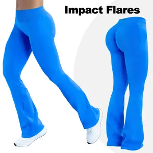 GYMER IMPACT Flares Butt Bottoms Gymwear Workout Gym Women Butt Lifting Pants Sportswear Sports Slim Fit Tummy Control Yoga
