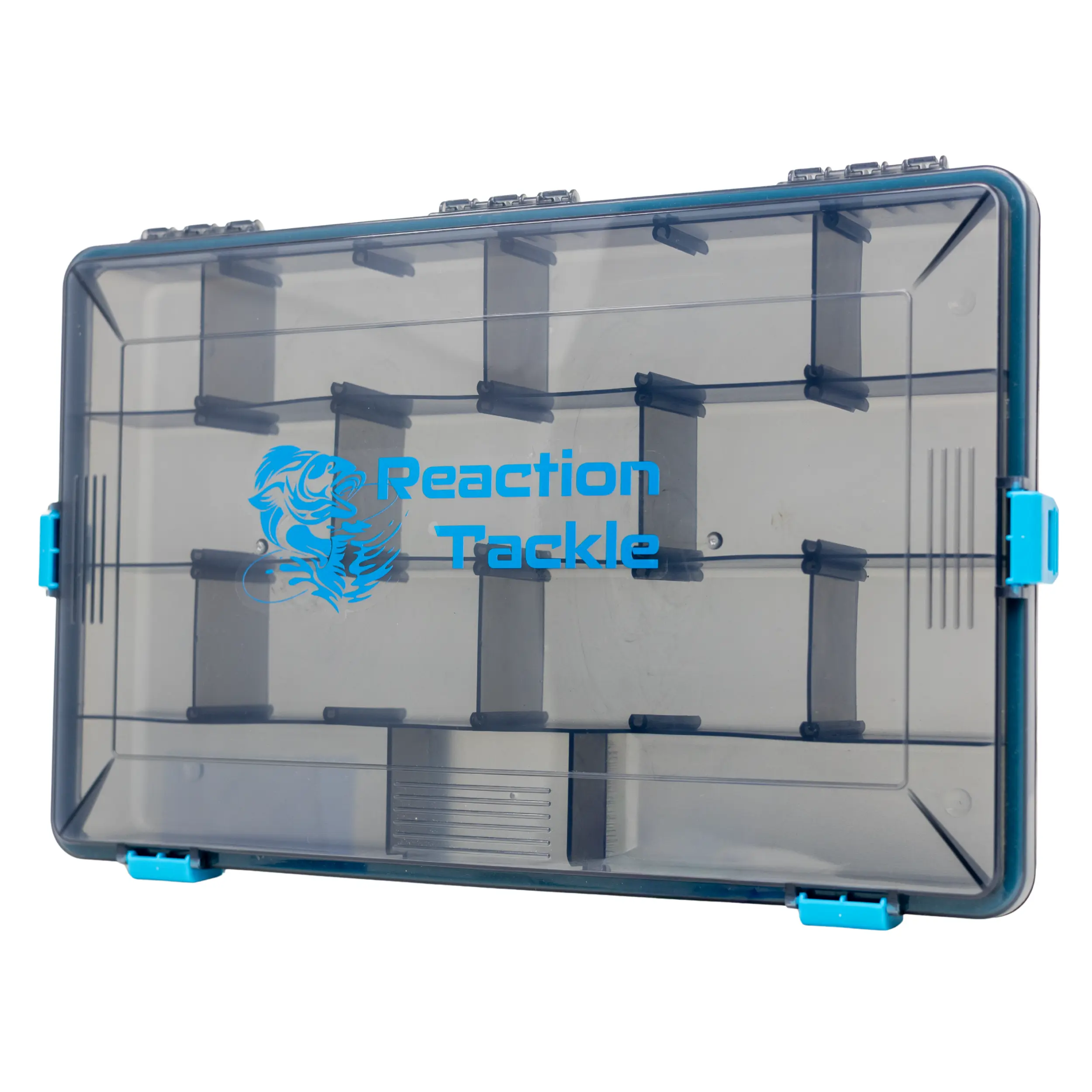 Tackle Boxes (4-Clip) - Adjustable Plastic Storage Trays with Removable Dividers - 2 and 4 Pack - Reaction Tackle