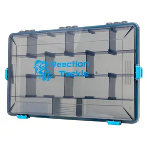 Tackle Boxes (4-Clip) - Adjustable Plastic Storage Trays with Removable Dividers - 2 and 4 Pack - Reaction Tackle
