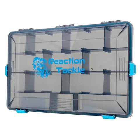 Reaction Tackle Fishing Tackle Boxes, 4-Latch System Stops Gear from Mixing - Adjustable Transparent Plastic Storage Trays with Removable Dividers - 2 or 4 Pack Set, Tackle Box, Lockable, Fishing Tackle Box, Tackle Organizer