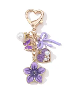 Elegant Pearl Heart Butterfly Keychain, Trendy Cute Keychain, Stylish Keychain, Charm Pendant, Fashionable Gift for Friends and Family, Memorial Present