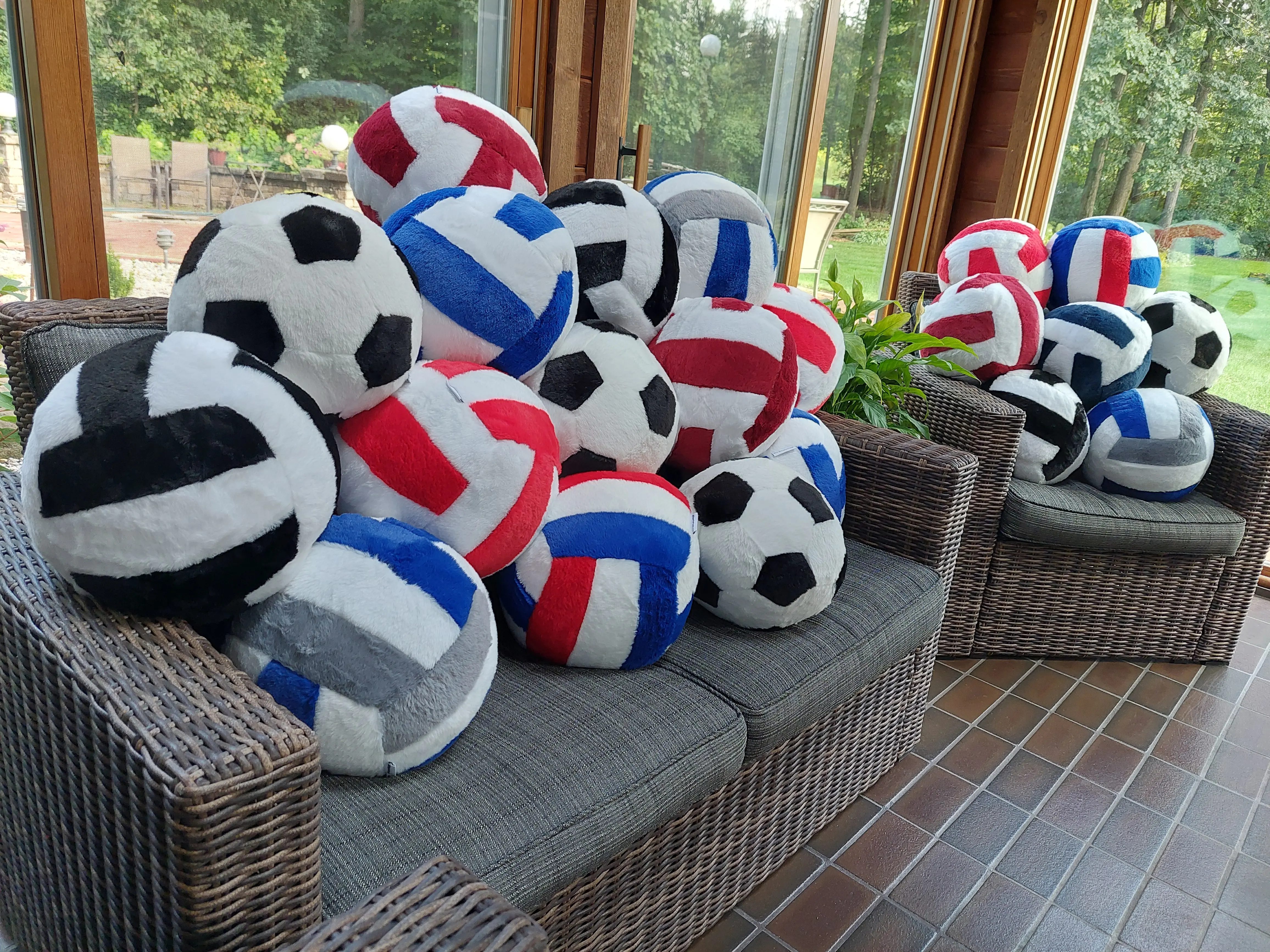 Volleyball and Soccer Ball Plush Pillows--Super Soft OVERSIZED Plush Sports Ball Pillows, Volleyball Gift, Soccer Gift