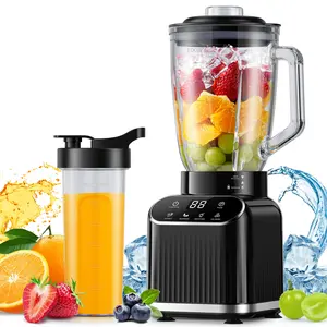 1200W Professional Blender – 52 Oz Glass Jar + 24 Oz To-Go Cup Combo