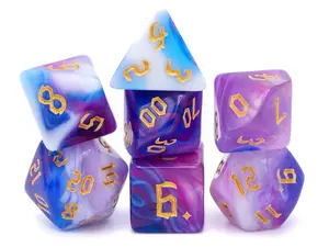 Dream Cascade Acrylic DnD Dice Set - 7-Piece RPG Dice for Tabletop Role-Playing Games