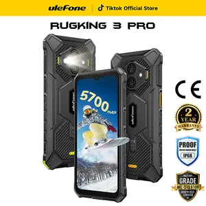 Ulefone RugKing 3 Pro Rugged Phone Unlocked, Octa-core 16GB+128GB/2TB, Android 15, 6.56" 120Hz, 48MP+2MP+8MP, 5600mAh, IP69K & IP68 Proof, Water-Lock, Dock Charging, Al Assistant(Gemini), Orange Visit the Ulefone Store
