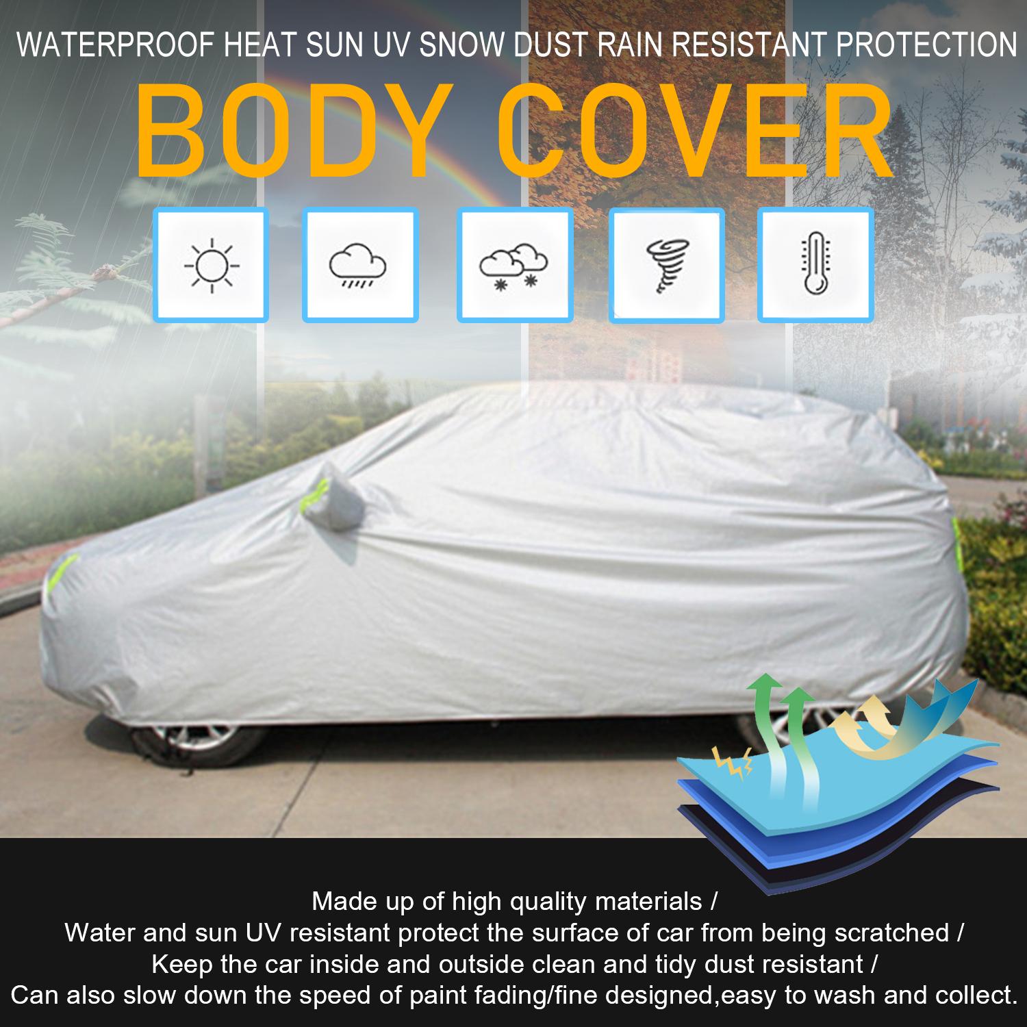 Universal Sedan & SUV full car cover, All-Weather Reflective Car Cover with reflective strip, outdoor rainproof, snowproof, dustproof,waterproof