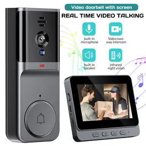 Video Doorbell Intercom System, 4.3 Inches Video Doorbell Camera 1080P with Monitor, ome Video Intercom Door Phone Kits, Support IR NightVision, 2Way Intercom