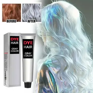 Silvery Gray Hair Dye-Two-In-One Hair Care And Dyeing - Hair Care Agent - Hair Care And Dyeing - Hair Dye - Gray Hair Care Agent - Trendy Hair Cream - Easy-To-Color Hair Care Agent -Long-Lasting