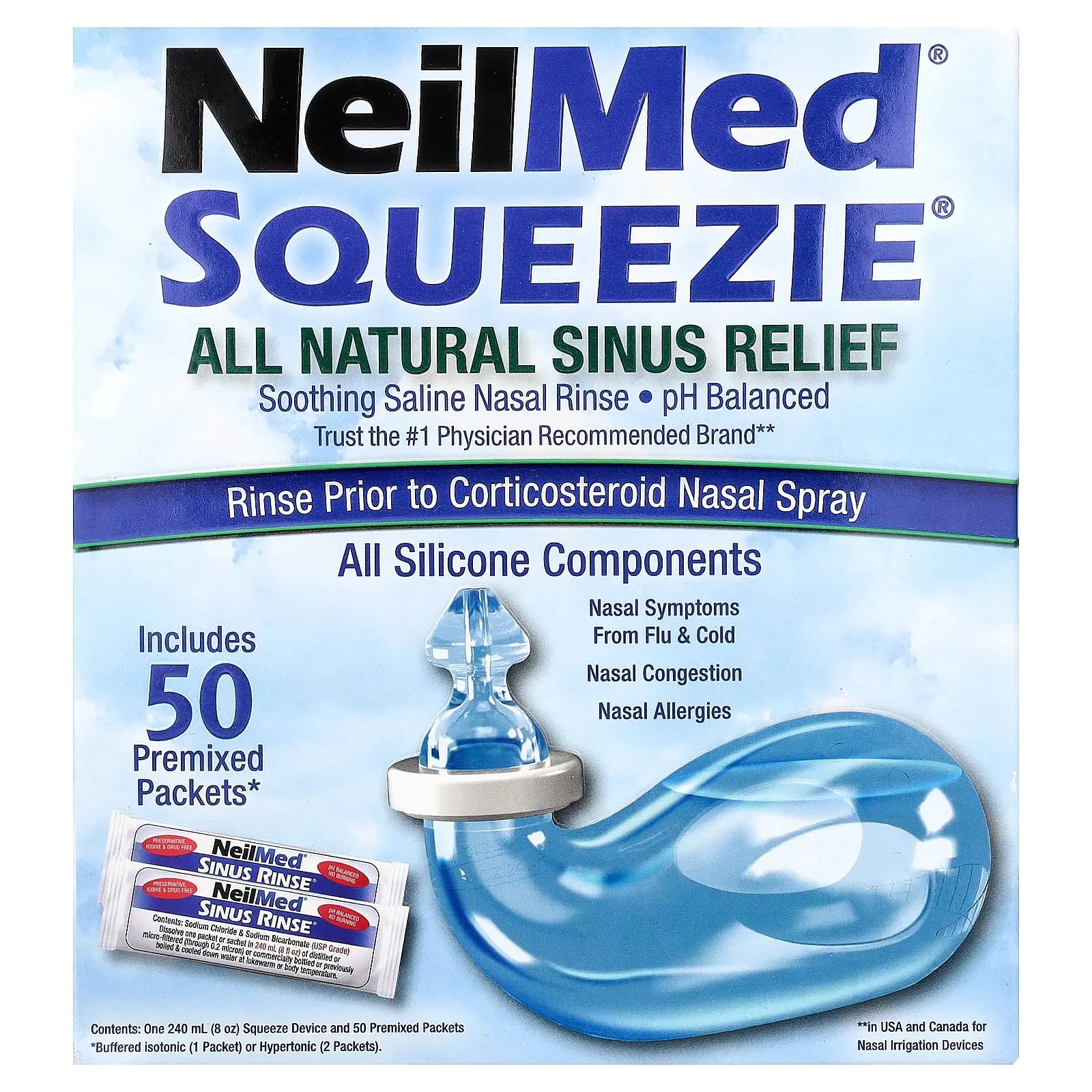 Squip NeilMed® Squeezie®, All Natural Sinus Relief, 1 Kit | HSA/FSA Eligible