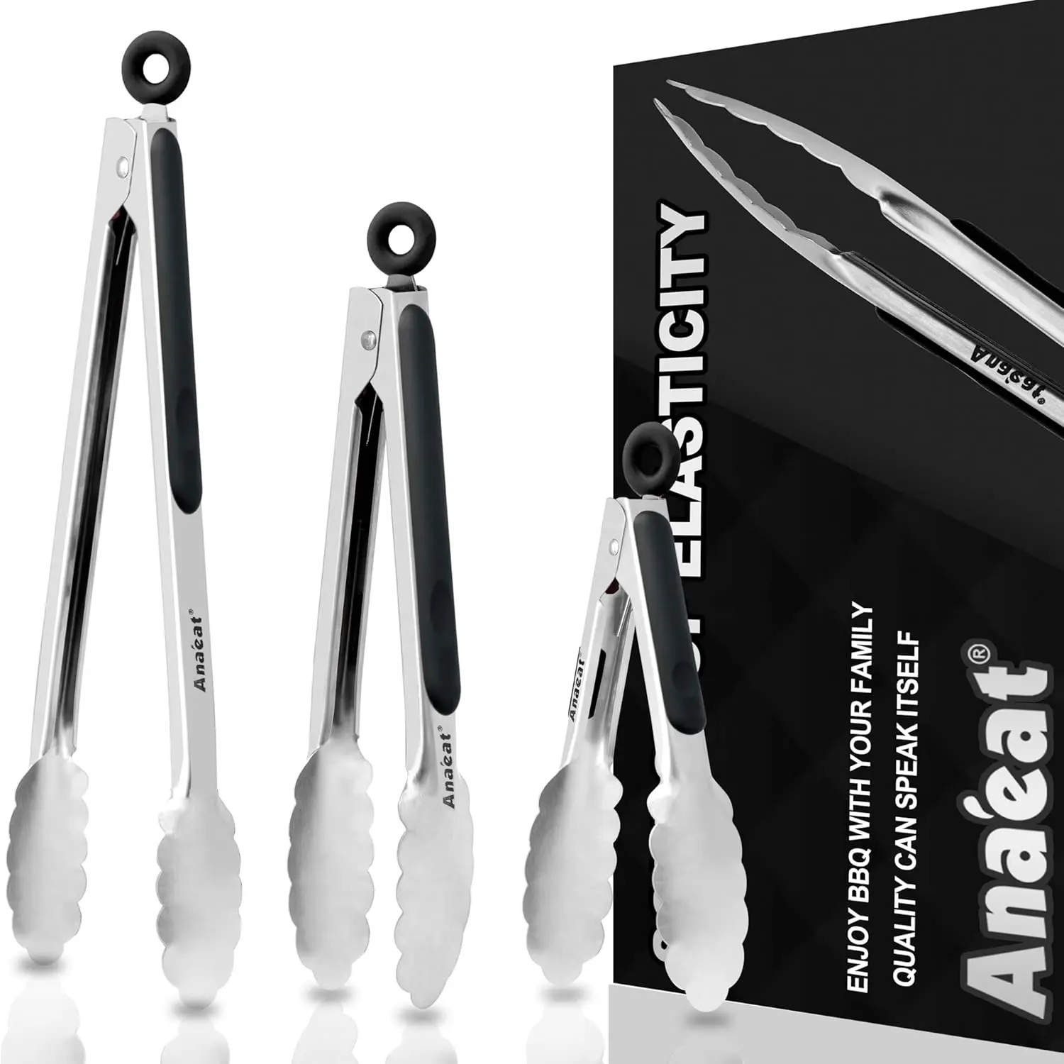 3 Pcs Stainless - Black