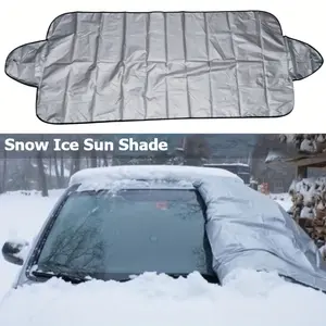 Universal Car Windshield Cover, Snowproof Sunshade, Polyester Fiber, All-Season Protection, Summer Shade Winter Snow, Must-Have Car Accessory