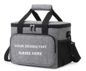 Diversifycrafts  Customized 24 Can 15L Large Insulated Custom Lunch Box  Personalized Name Cooler Bag, for Picnic, School and Office, Cooling Tote for Adult Men Women Gray. Christmas Gifts