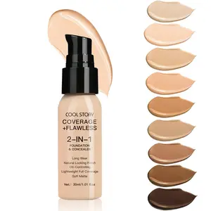 Full Coverage Foundation Liquid, Long-Lasting Waterproof Sweatproof Oil-Control Matte Finish, Lightweight Smooth Flawless Makeup, Ideal for Daily Use