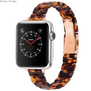 2026 New Thin Straight Waterproof Resin Watch Strap, Vintage Luxury Wearable Accessory, Classic Tortoiseshell Pattern Slim Replacement Band for Smart Watches