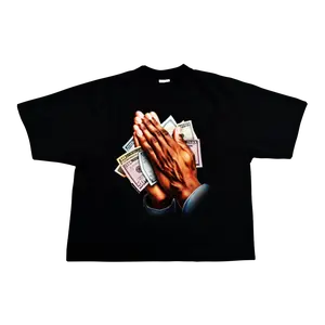"Abundance" Tee In Black Oversized Print Menswear Shirt Sleeve Streetwear