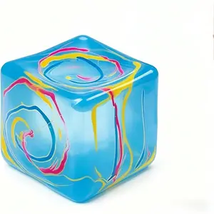 Aesthetic Green Ice Sugar Squishy Stress Cube - Clear Maltose Sensory Fidget Toy for Adults & Teens, Anti-Anxiety Stress Relief Squeeze Ball, Cute Office Desk Decor for Focus & Calm