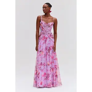 Floral Haze Bustier Maxi Dress