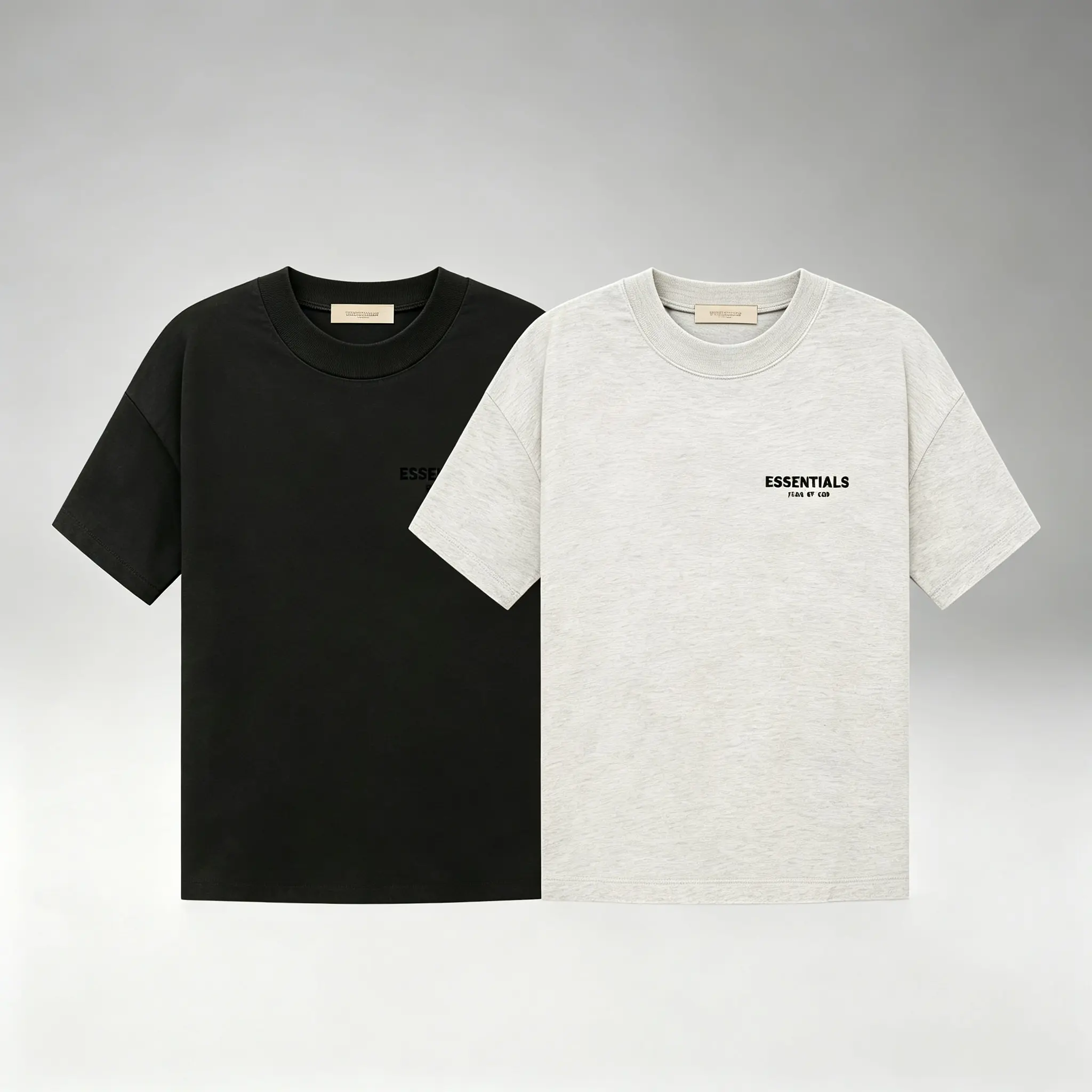 Fear of God Essentials Tee 'Stretch Limo' and Light Oatmeal，Short-Sleeve Two-Piece Set