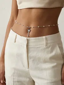 14g Chain Butterfly Belly Ring, Crystal Belly Ring with Waist Chain, Bikini Rhinestone Belly Piercing, Sexy Body Jewelry
