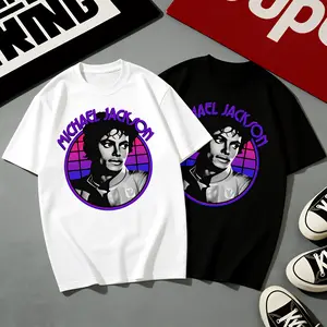 100% Cotton Casual Style T-Shirt Michael Jackson Retro 80s Synthwave Portrait Design For Music Lovers And Fans Perfect For Everyday Wear And Summer Season Ideal Gift For Michael Jackson Admirers And Pop Culture Enthusiasts