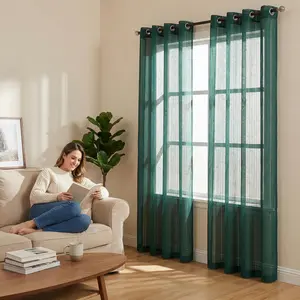 Window Wear 4 Panels 52x95inch 540D mesh straight stripe curtains with loops at the top, soft and light-transmitting, suitable for bedrooms and living rooms, 130 GSM. FT6666