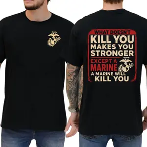 Funny Usmc Marine Corps T Shirt, What Doesn't K!Ll You Except A Marine Graphic Tee, Military Pride Veteran Gifts Shirt, Semper Fi Americana Apparel, Unisex Short Sleeve Tee, Casual Clothing Crewneck Tee