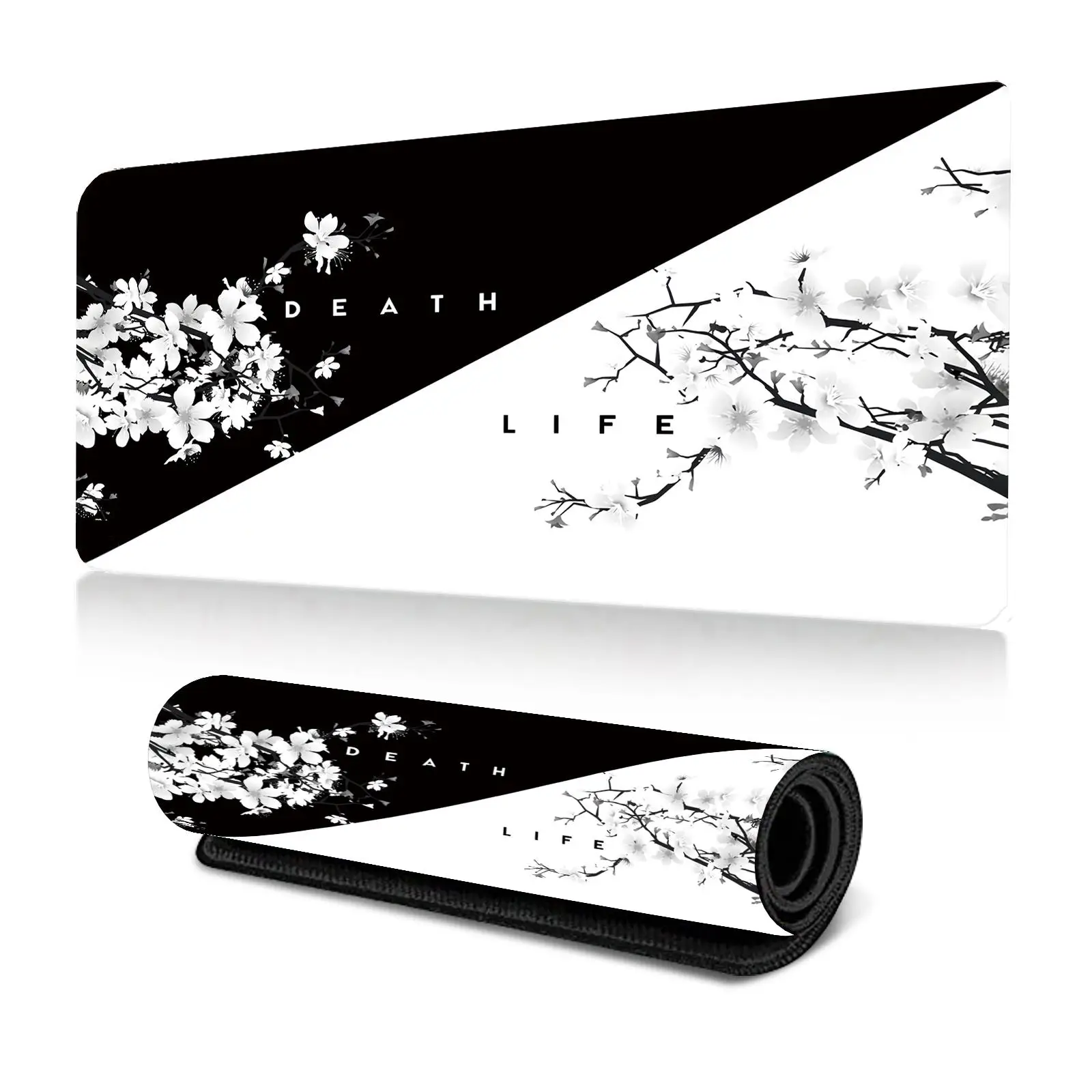 Sakura Pattern Game Mouse Pad, Large Size Waterproof Mousepad with Non-slip Rubber Base, Keyboard Mat For Gaming And Office