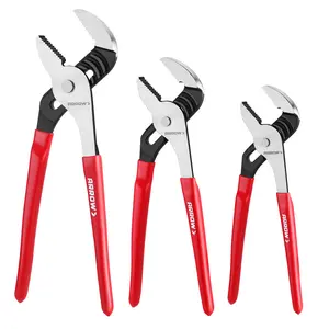 ARROW 3-Pack Groove Joint Pliers Set, Adjustable Water Pump Pliers Set (8", 10", 12") with 5 & 7 Jaw Positions, Serrated Jaws and Comfort Dip-grip Handle, for Plumbing Repair & Home Maintenance