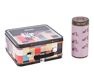 Victor Bluetooth Speaker with Retro Tin Lunch Box