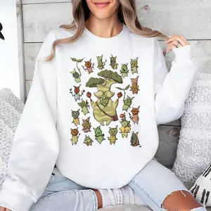 Zelda Korok Breath of The Wild Hylia Graphic Sweatshirt, Cute Korok Zelda Plant Floral Gamer Pullover Hoodie For Men & Women