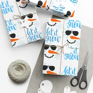 Let It Snow Snowman Gift Wrapping Paper