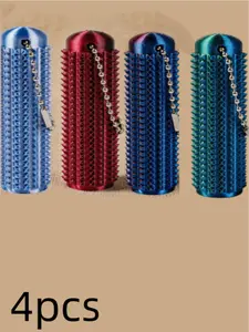 4PCS Little Pain Ouchies Fidget, Pain Stim Keychain for Adults & Teens, 4D Printed Spiky Grippie Stim Keychain, Sensory Accessory for Stress Relief & Focus, Office Workers Novelty Gifts for Men, Keychain Set, Keyrings