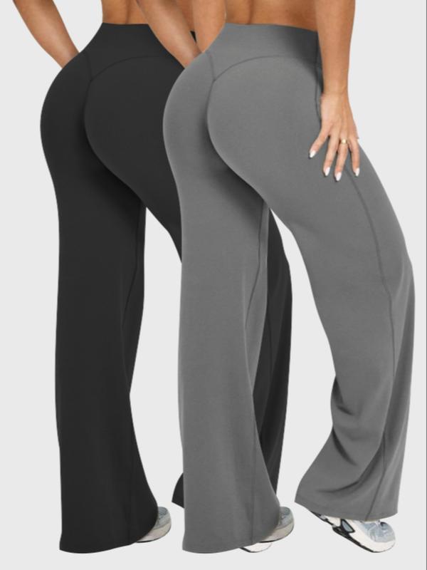 Women's High Waist Bell Bottoms Casual Flare Leg, Fall Winter Sporty Pants, Tummy Control Butt Lifting, High Elasticity Outdoor Casual Wear