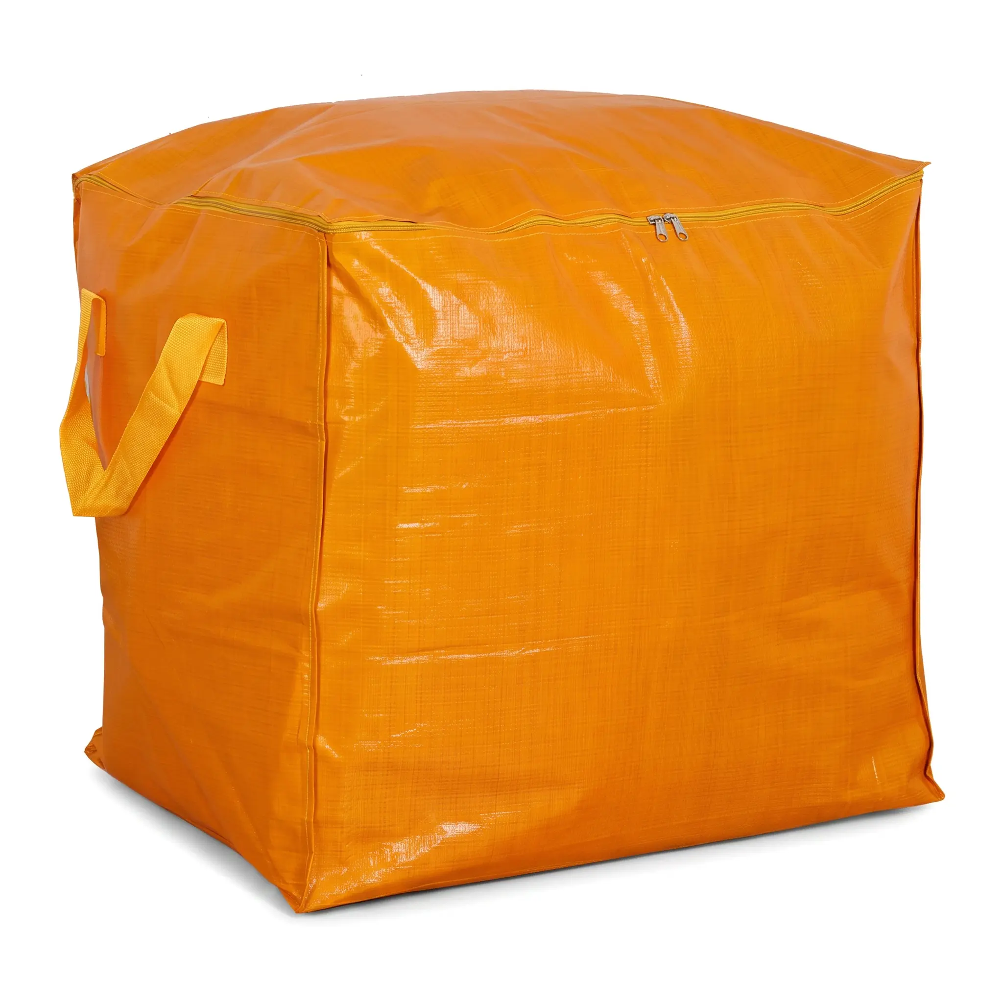 300L Large Capacity Moving Storage Bag, Heavy Duty Woven Fabric Organizer Bag with Handles & Zipper, Portable Quilt Clothes Storage Sack