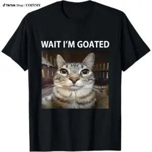Wait I'M Goated Silly Cat Meme T-Shirt