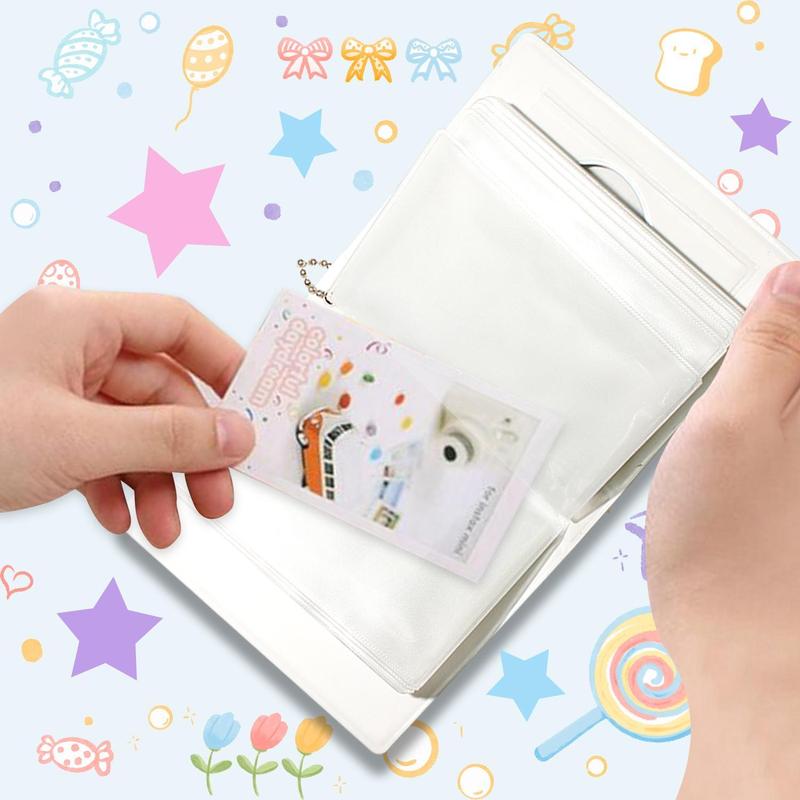 Small Photo Album Book with 32 Pockets, 3" Mini Pockets Photo Card Album, Kpop Photo Protector Sleeves for Home & Office & School, Gift Organizer