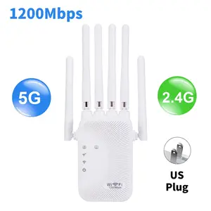 Kebidumei 1200/300Mbps Wifi Repeater Amplifier 2.4G 5G Network Expander Range Extender WiFi Signal Booster Wireless Wi-Fi Router wifi extender