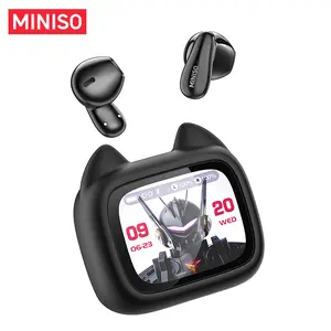 Miniso MS102 Bluetooth 6.0 Headphones, with LED display, IPX5 waterproof, in-ear design, wireless audio for business travel, and gaming.