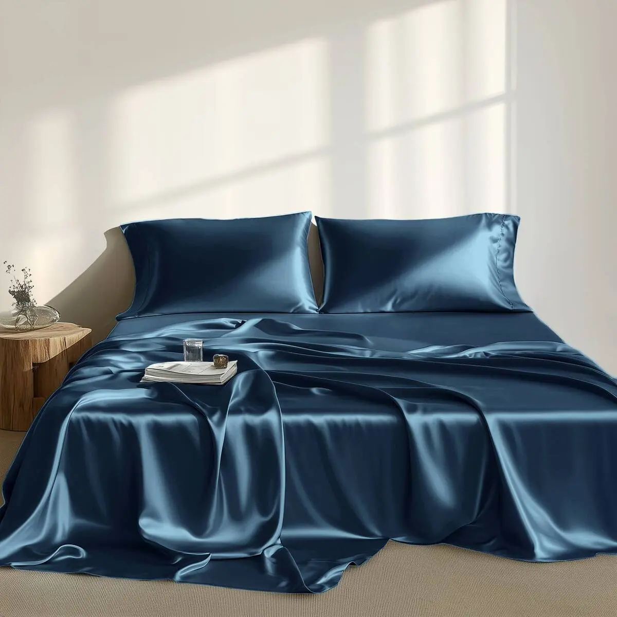 REGENCY HEIGHTS Luxury Bedsheets Set - Polyester Satin Bed Sheets, Silky Cooling Hotel-Style Bedding, Long-Lasting Soft Linens for Bedroom Relaxation, Bed Comforter Set Compatible