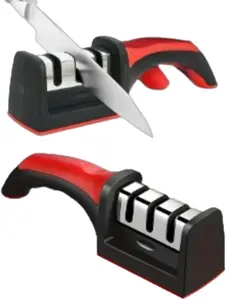 3-Stage Professional Kitchen Knife Sharpener - Knife Sharpener Helps Repair, Restore, Polish Blades and