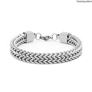 Men's Stainless Steel Woven Chain Bracelet - Hypoallergenic, Non Tarnish Jewelry, Ideal for Anniversary Gifting, Fashion Accessory, Tarnish Proof Jewelry