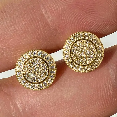 2pcs Fashion Rhinestone Decorated Round Shaped Earrings Jewelry, Anniversary Wedding Party Earrings Gifts for Women, High Quality Earrings