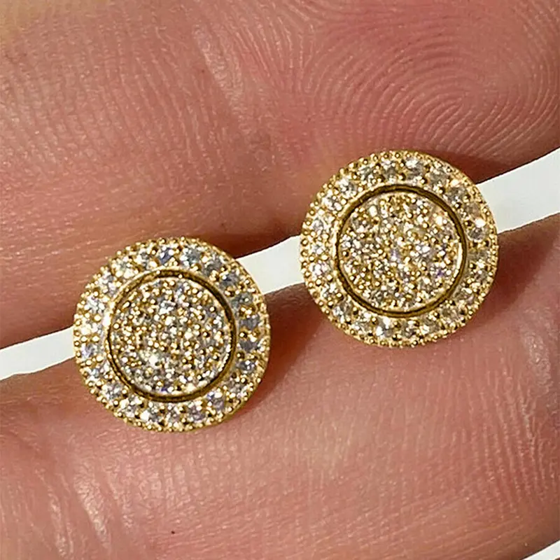 2pcs Fashion Rhinestone Decorated Round Shaped Earrings Jewelry, Anniversary Wedding Party Earrings Gifts for Women, High Quality Earrings