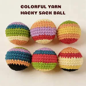 Handmade Crochet Hacky Sack Footbag Colorful Knitted Footbag Toy For All Ages