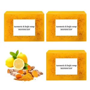 Lemon Turmeric Kojic Acid Soap - Organic Smooth Body Care Cleanser for Radiant, Even-Toned Skin - Promotes Glowing, Daily Foam turmeric bar soap turmericsoap turmeric soap bar body wash turmeric kojic acid body hygiene products