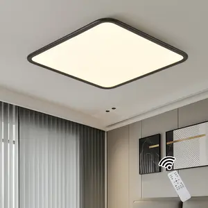 19.7" Modern LED 40W Square Recessed Ceiling Light with Dimmable for Kitchen Corridor Office 3000K-6500K - Black