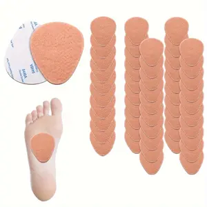 50 PCS 2.3*2.8inch Metatarsal Felt Foot Insert Foot Pads Relief Forefoot and Sole Sticky Foam Foot Pads Unisex Footwear Shoe
