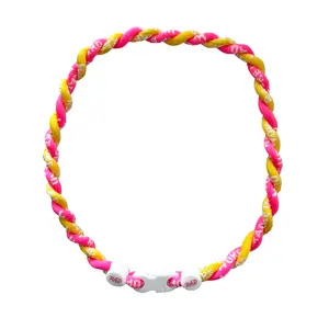 RAD - 18" Braided Rope Necklace (Pink/Yellow)