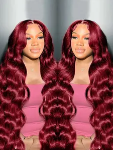 Burgundy Bundles Human Hair 99J Human Hair Bundles Body Wave Burgundy Red Wine Color Body Wave Bundles 100% Unprocessed Brazilian Virgin Hair 3 Pcs/Pack