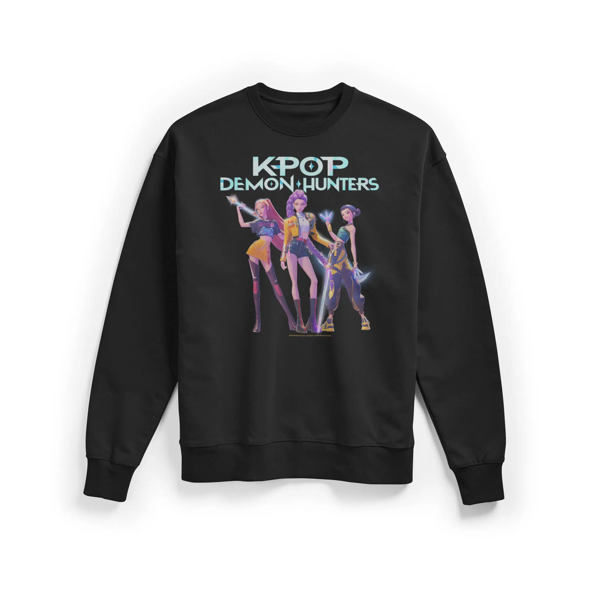 Men's KPop Demon Hunters Girls Group Graphic Sweatshirt, Menswear Hoodie with Casual Long Sleeve, Round Neck Design